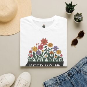 Keep Your Joy T-Shirt | Floral Bouquet Illustration, Positive Message