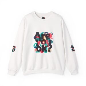 Are You OK? crewneck sweatshirt | typography graphic, retro colors, sleeve print