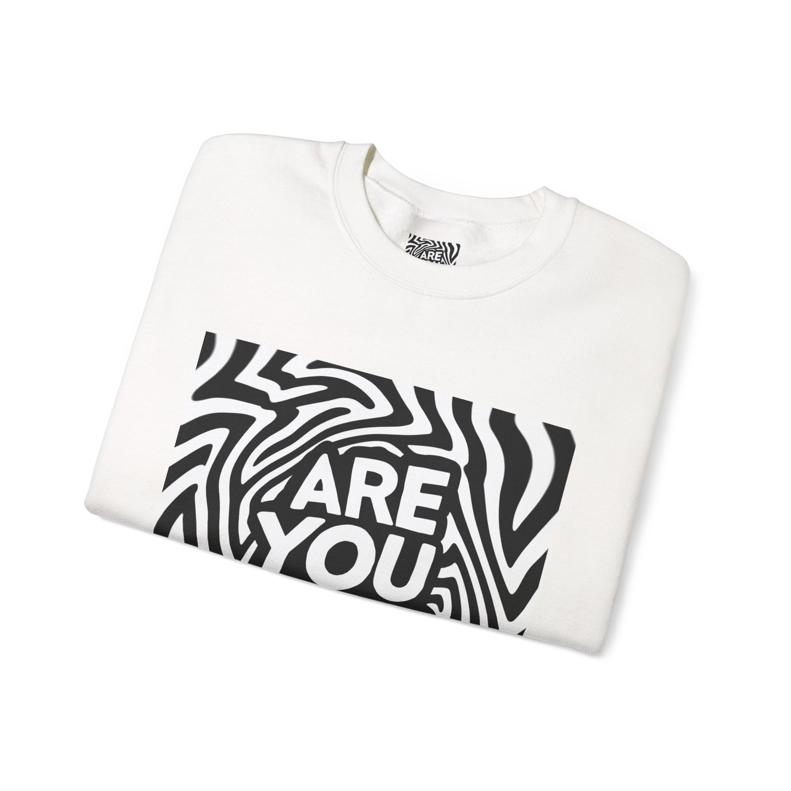 Are You OK? psychedelic swirl crewneck sweatshirt | mental health graphic - Image 3