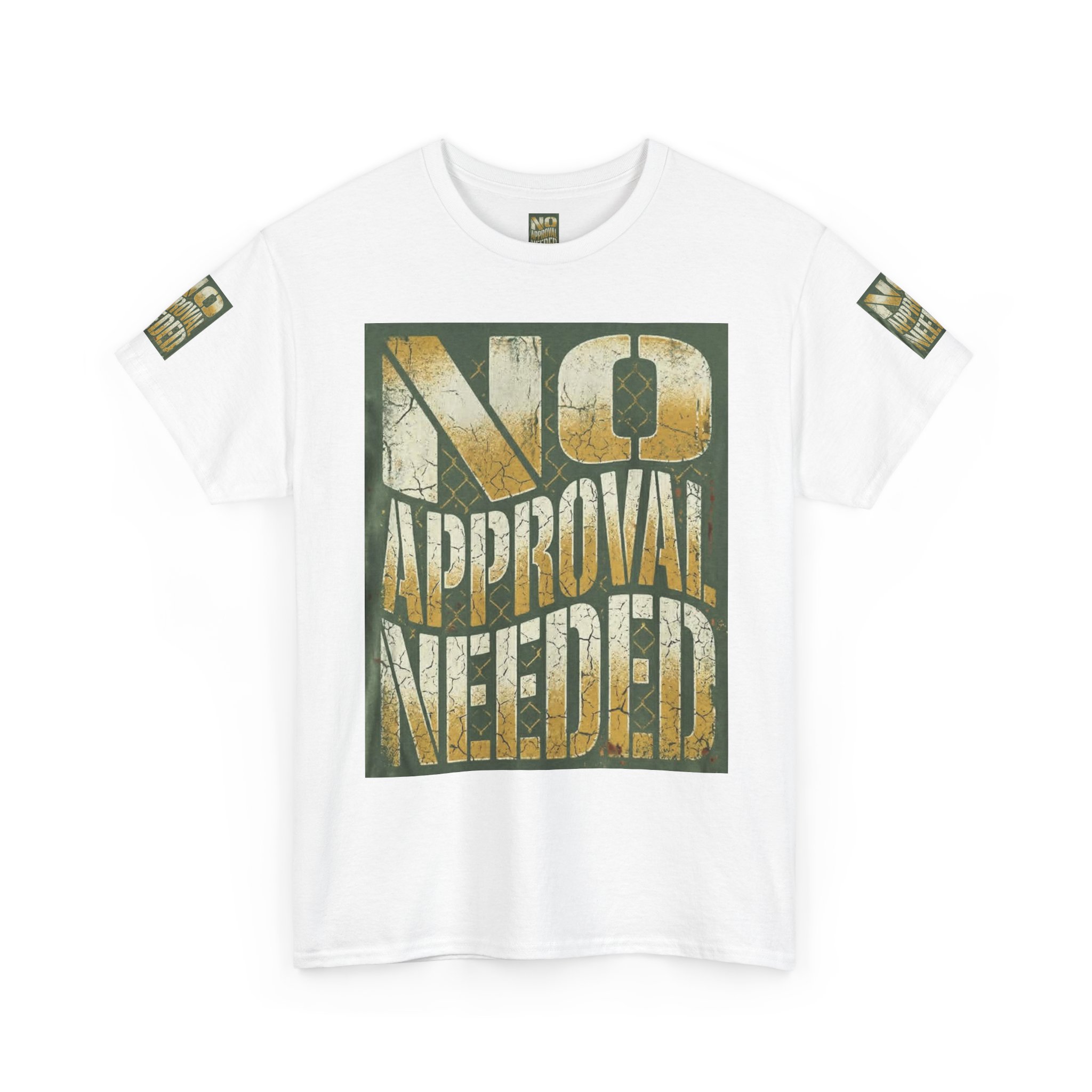 No Approval Needed T-Shirt | Graphic Statement Tee, Bold Distressed Text - Image 3