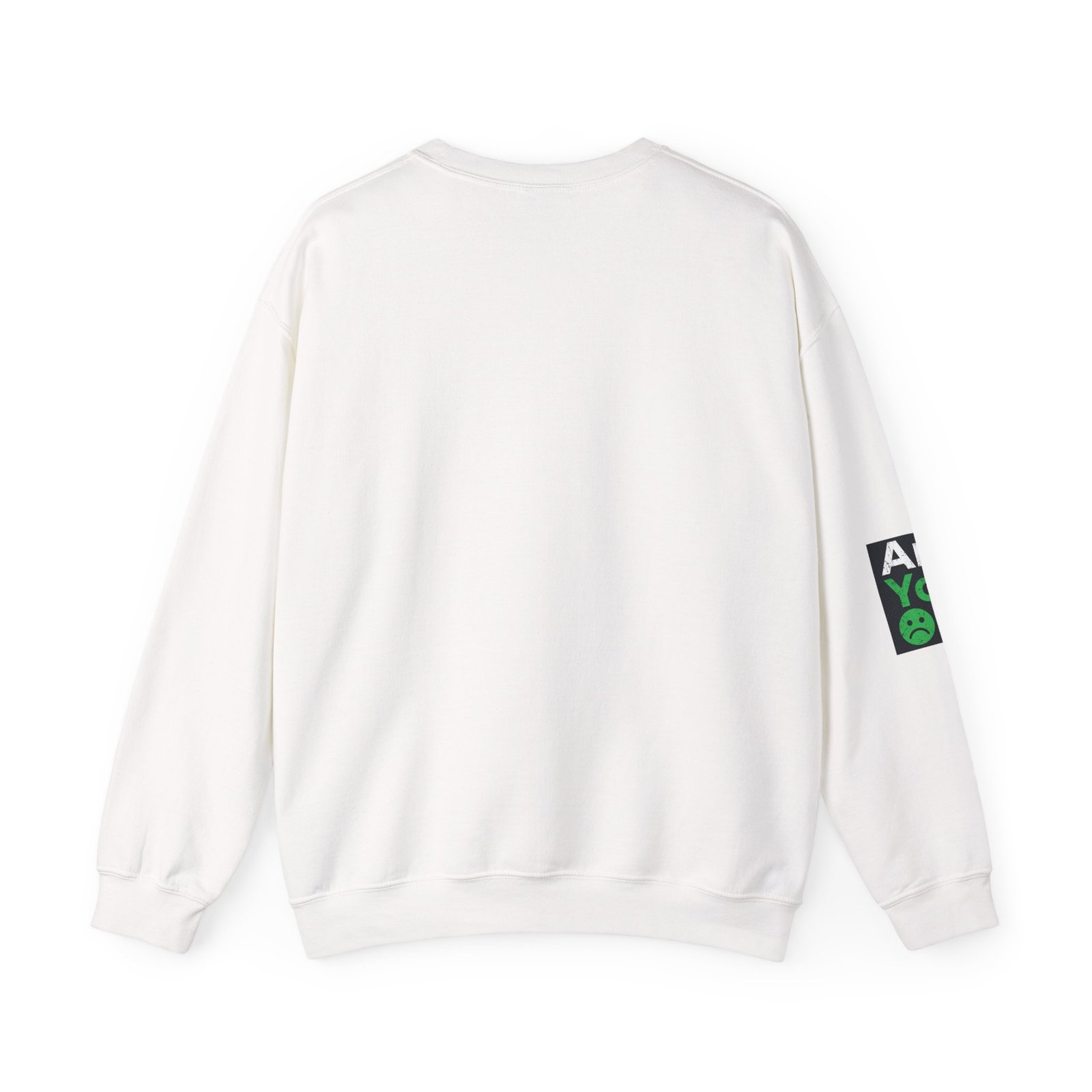 Are You OK sweatshirt | Text graphic crewneck with sad face - Image 2