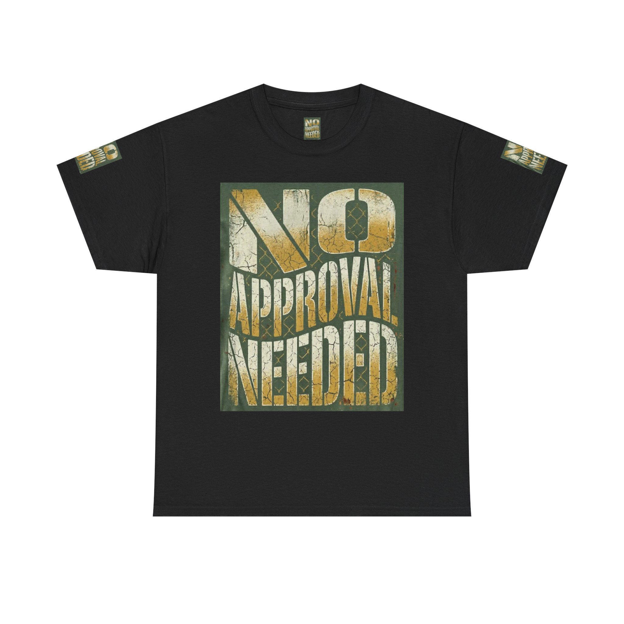 No Approval Needed T-Shirt | Graphic Statement Tee, Bold Distressed Text - Image 13