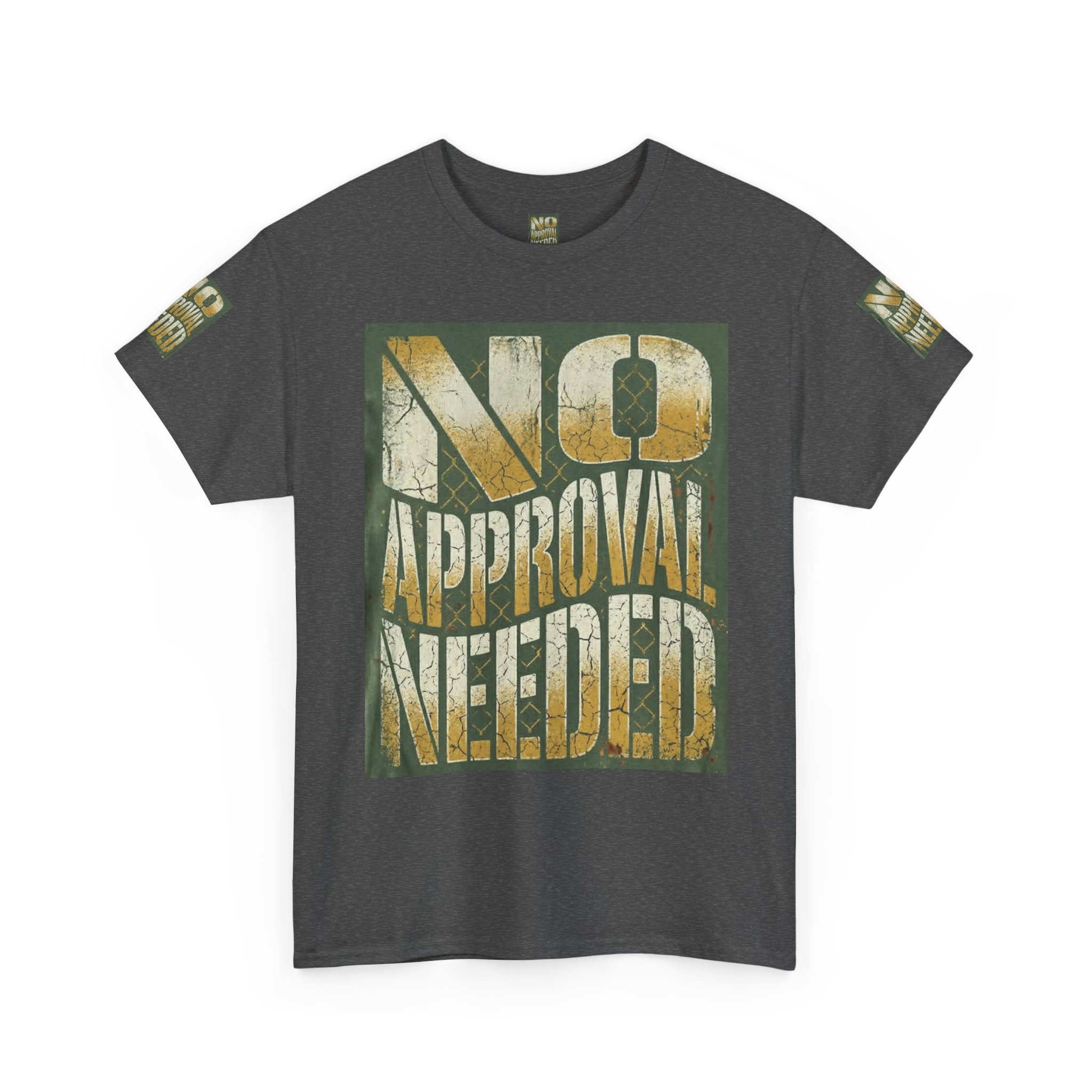 No Approval Needed T-Shirt | Graphic Statement Tee, Bold Distressed Text - Image 39