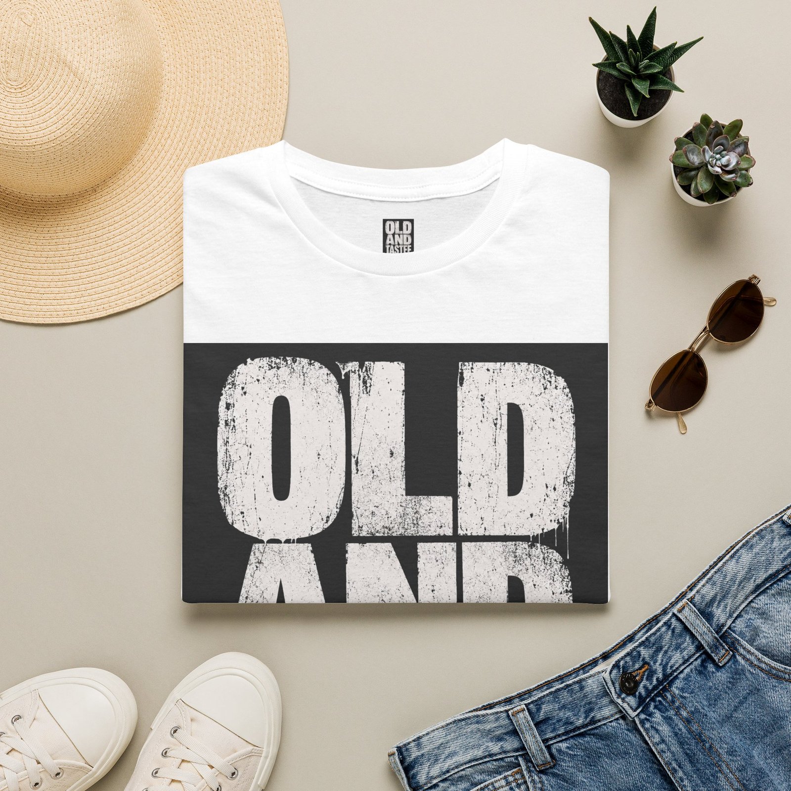 Old And Tasted T-Shirt | Vintage Block Letter Graphic Tee