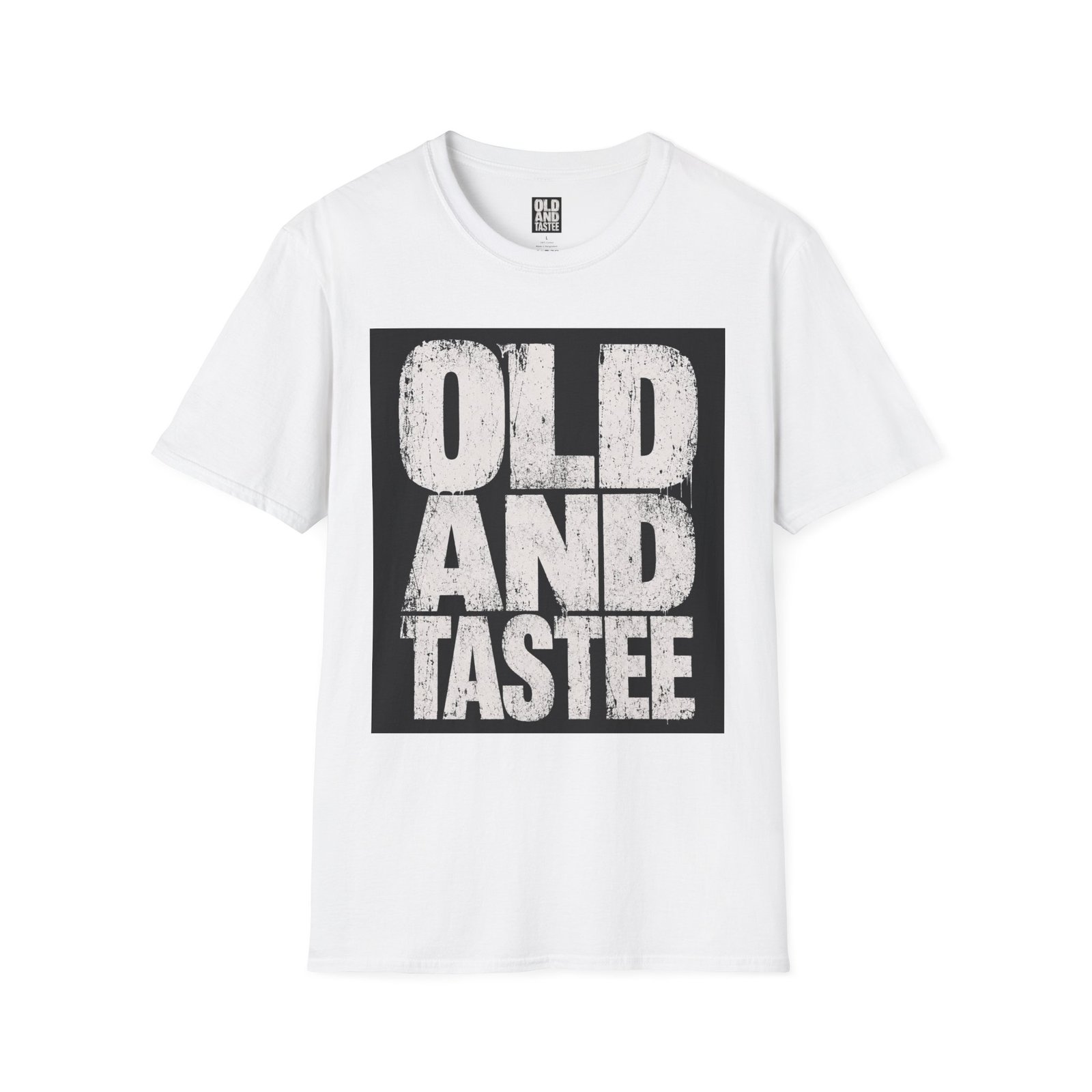 Old And Tasted T-Shirt | Vintage Block Letter Graphic Tee - Image 3