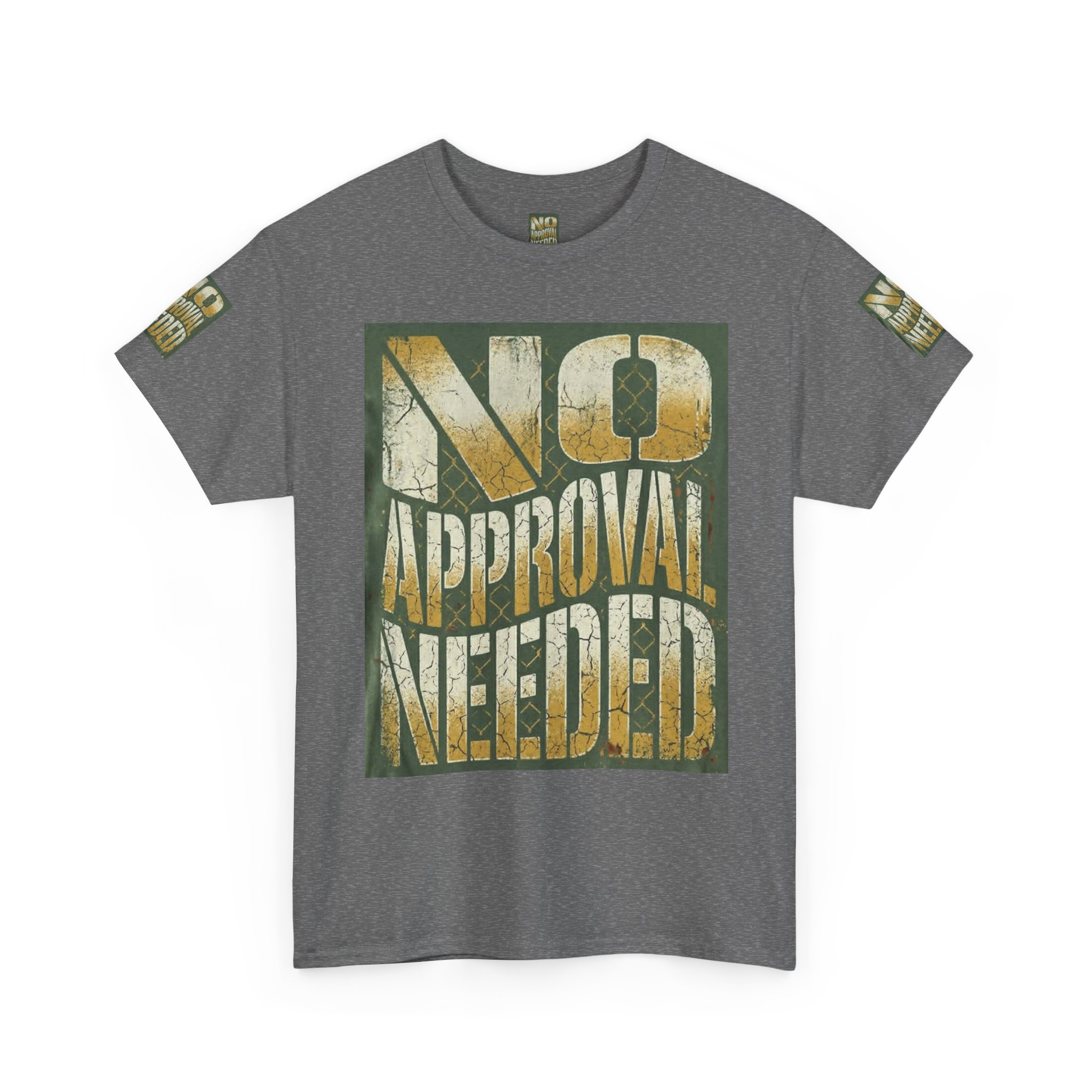 No Approval Needed T-Shirt | Graphic Statement Tee, Bold Distressed Text - Image 47