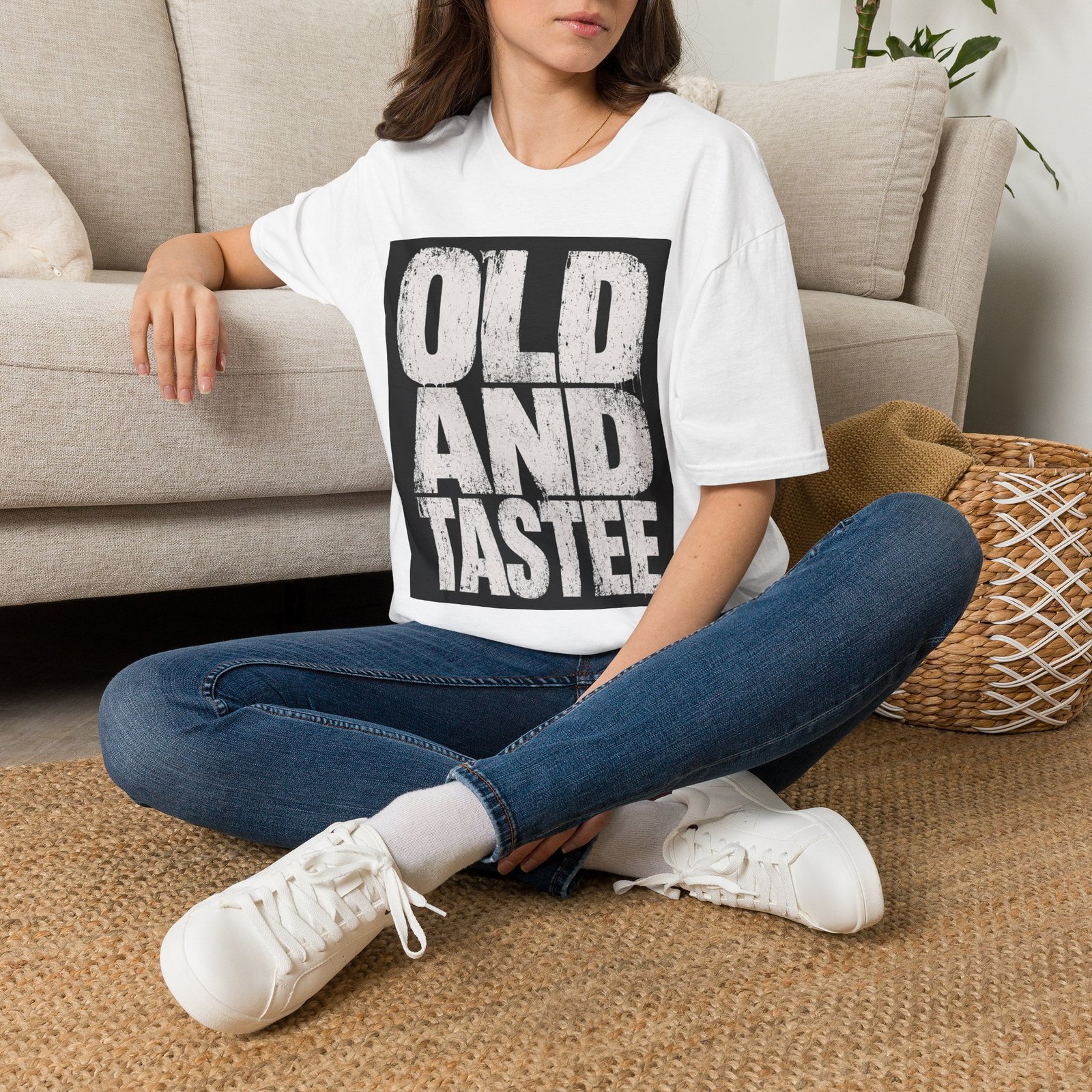 Old And Tasted T-Shirt | Vintage Block Letter Graphic Tee - Image 2