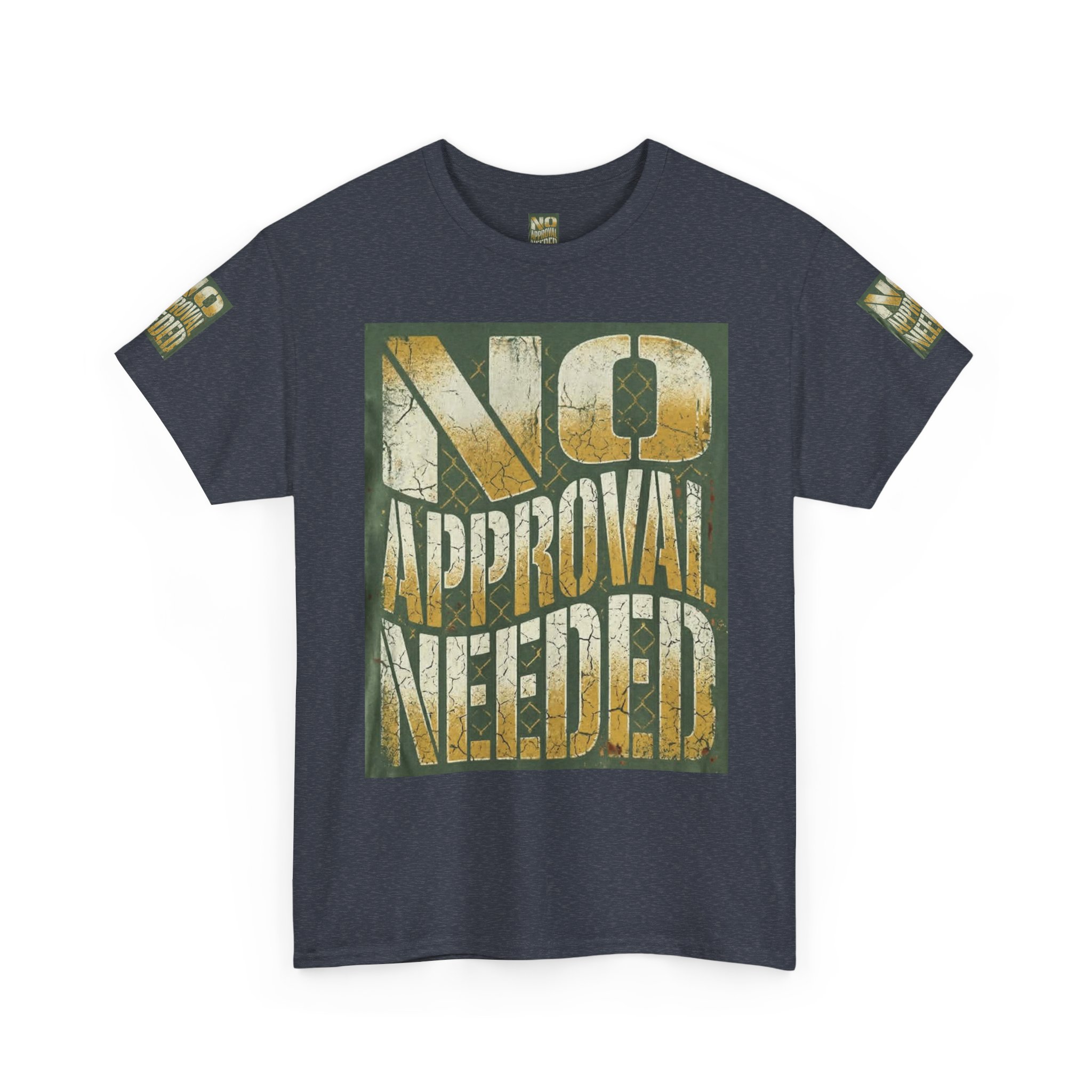 No Approval Needed T-Shirt | Graphic Statement Tee, Bold Distressed Text - Image 51