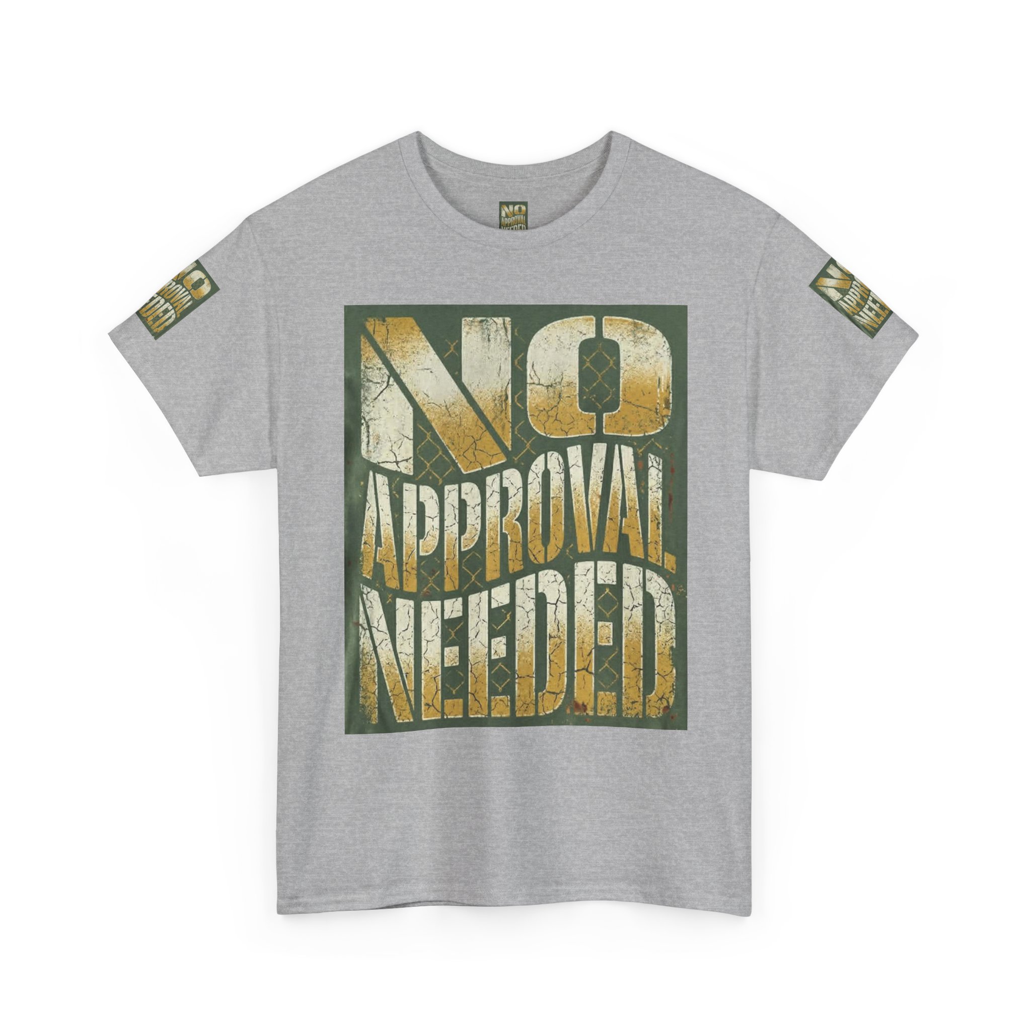 No Approval Needed T-Shirt | Graphic Statement Tee, Bold Distressed Text - Image 23