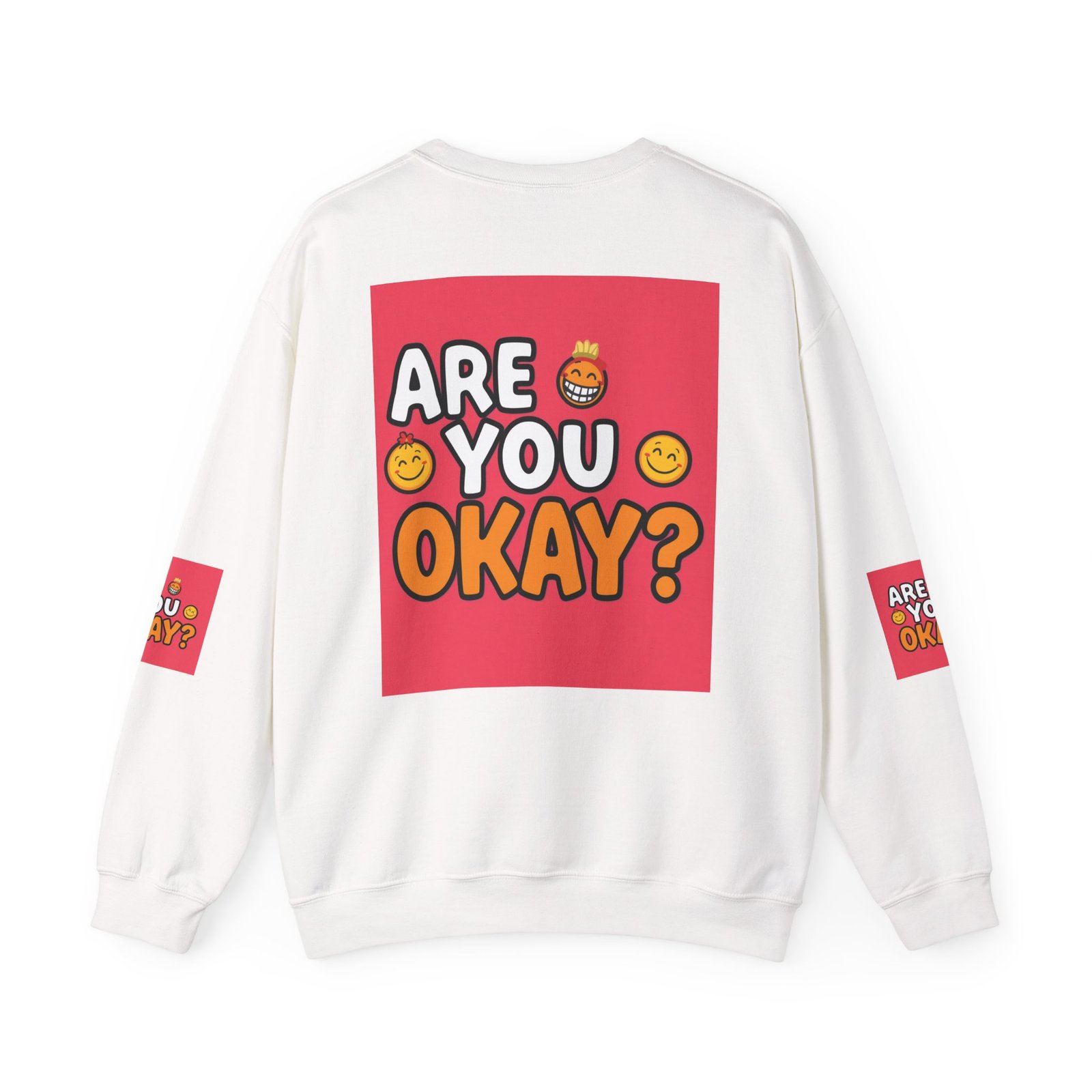 Are You Okay? Crewneck Sweatshirt | Retro Emoji Graphic - Image 2