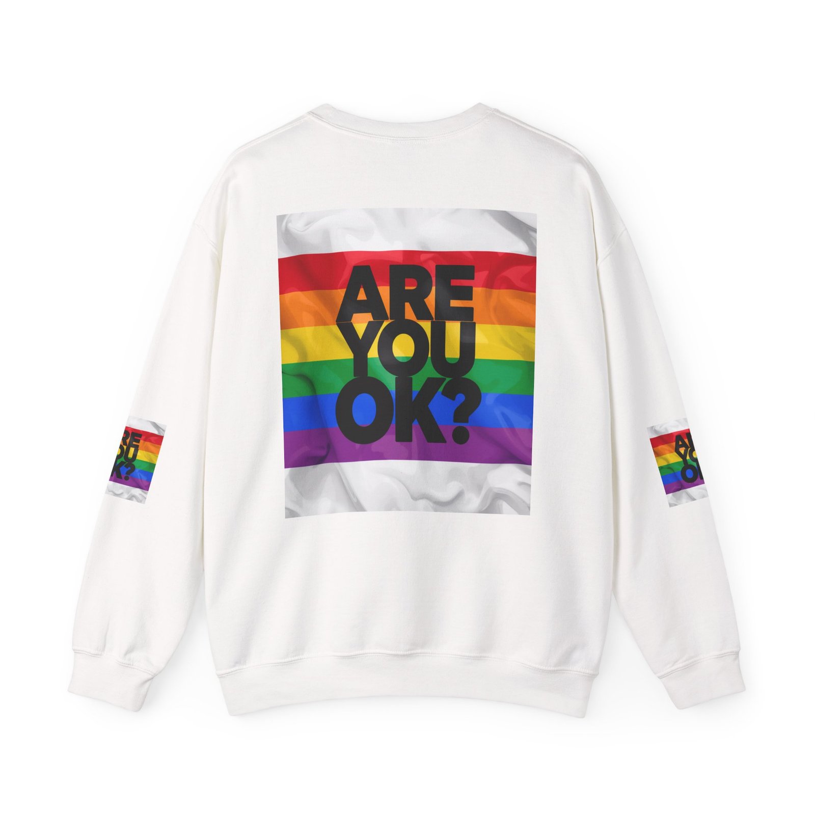 Are You OK? Rainbow Flag Sweatshirt | Pride Crewneck - Image 2