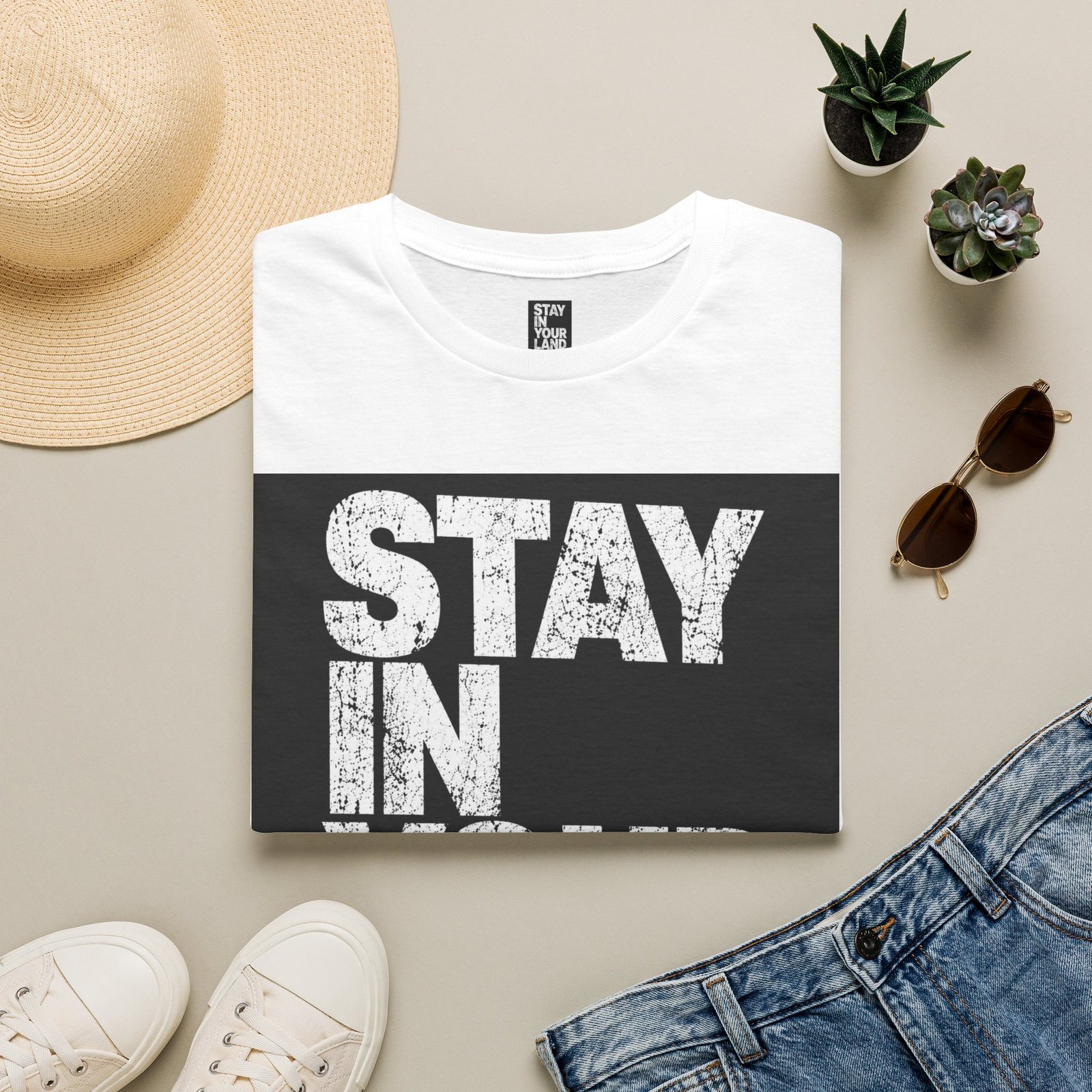 Stay In Your Lane T-Shirt | Bold Distressed Typography