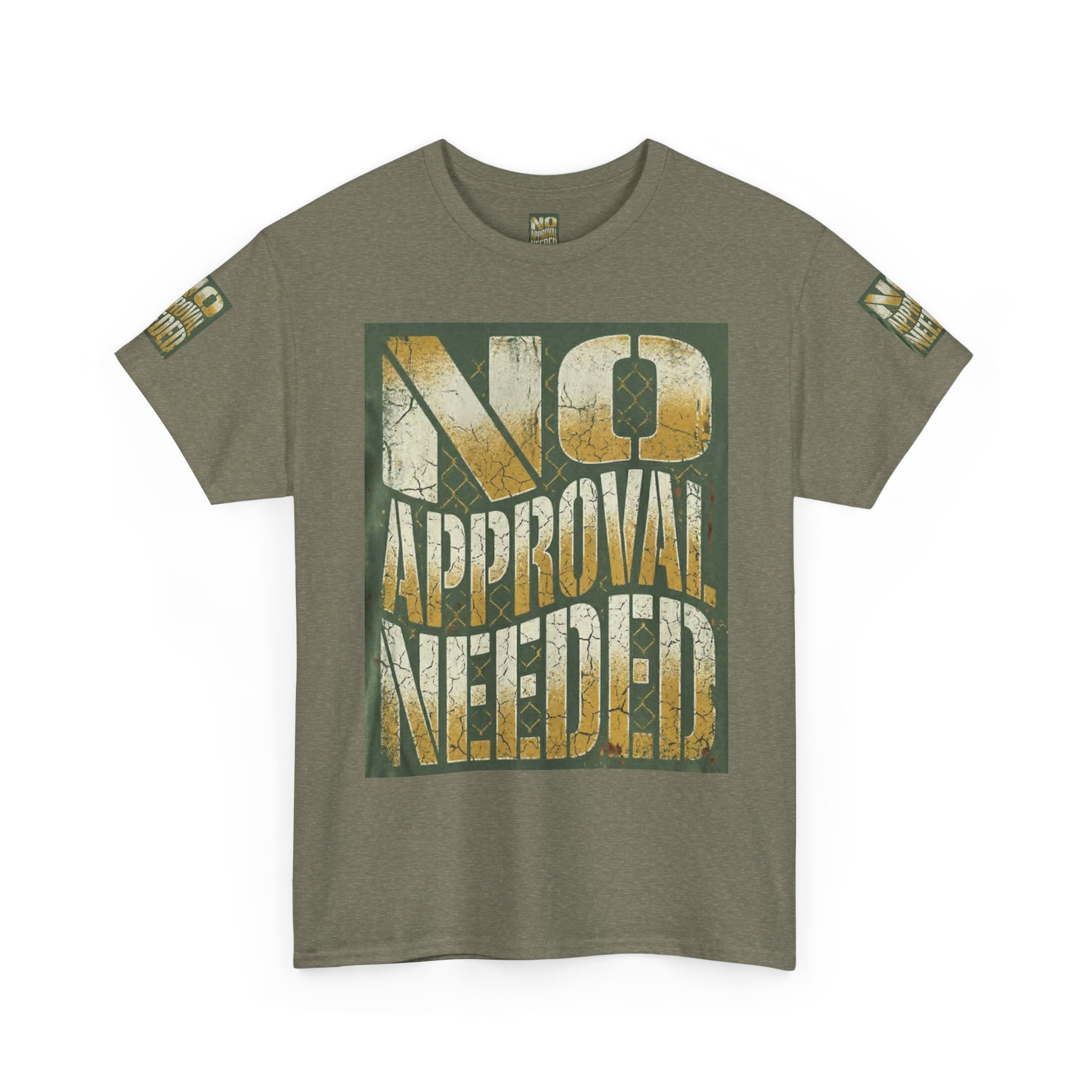 No Approval Needed T-Shirt | Graphic Statement Tee, Bold Distressed Text - Image 27