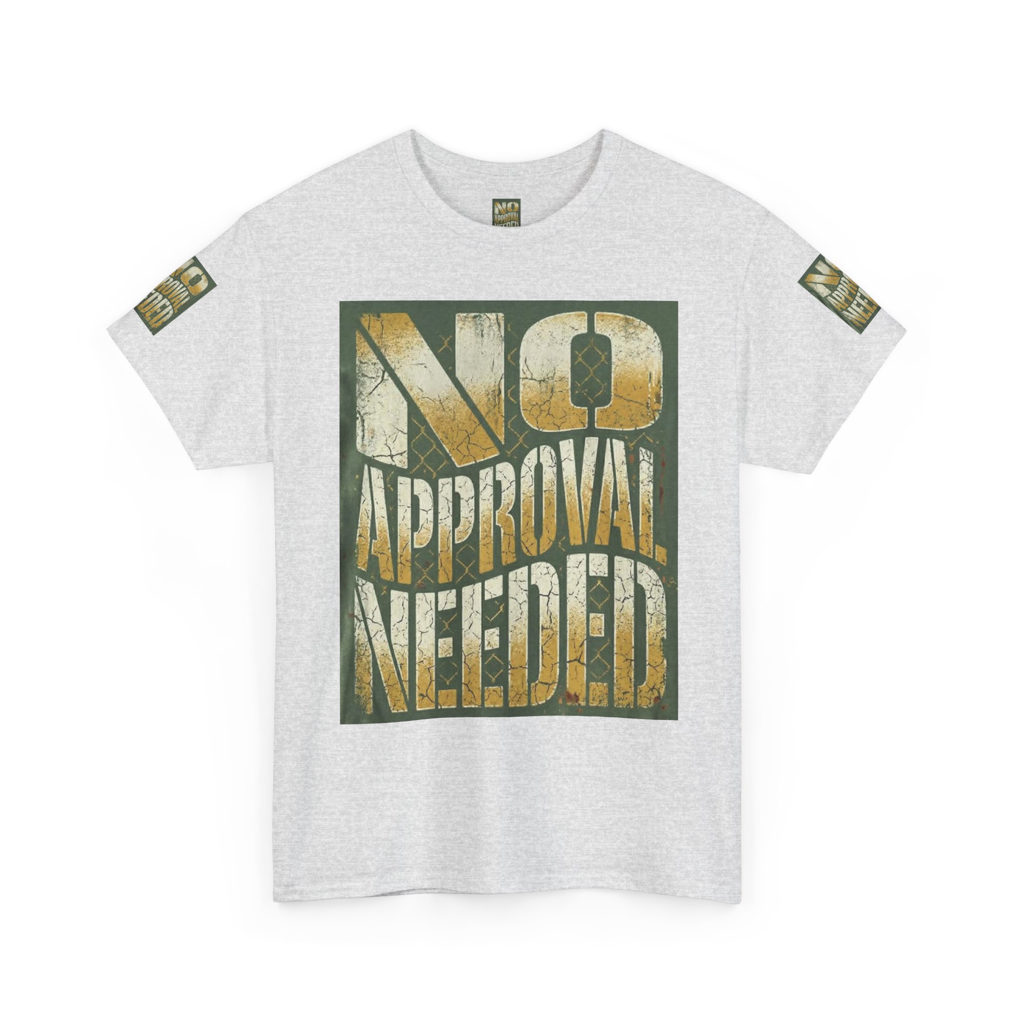 No Approval Needed T-Shirt | Graphic Statement Tee, Bold Distressed Text - Image 7