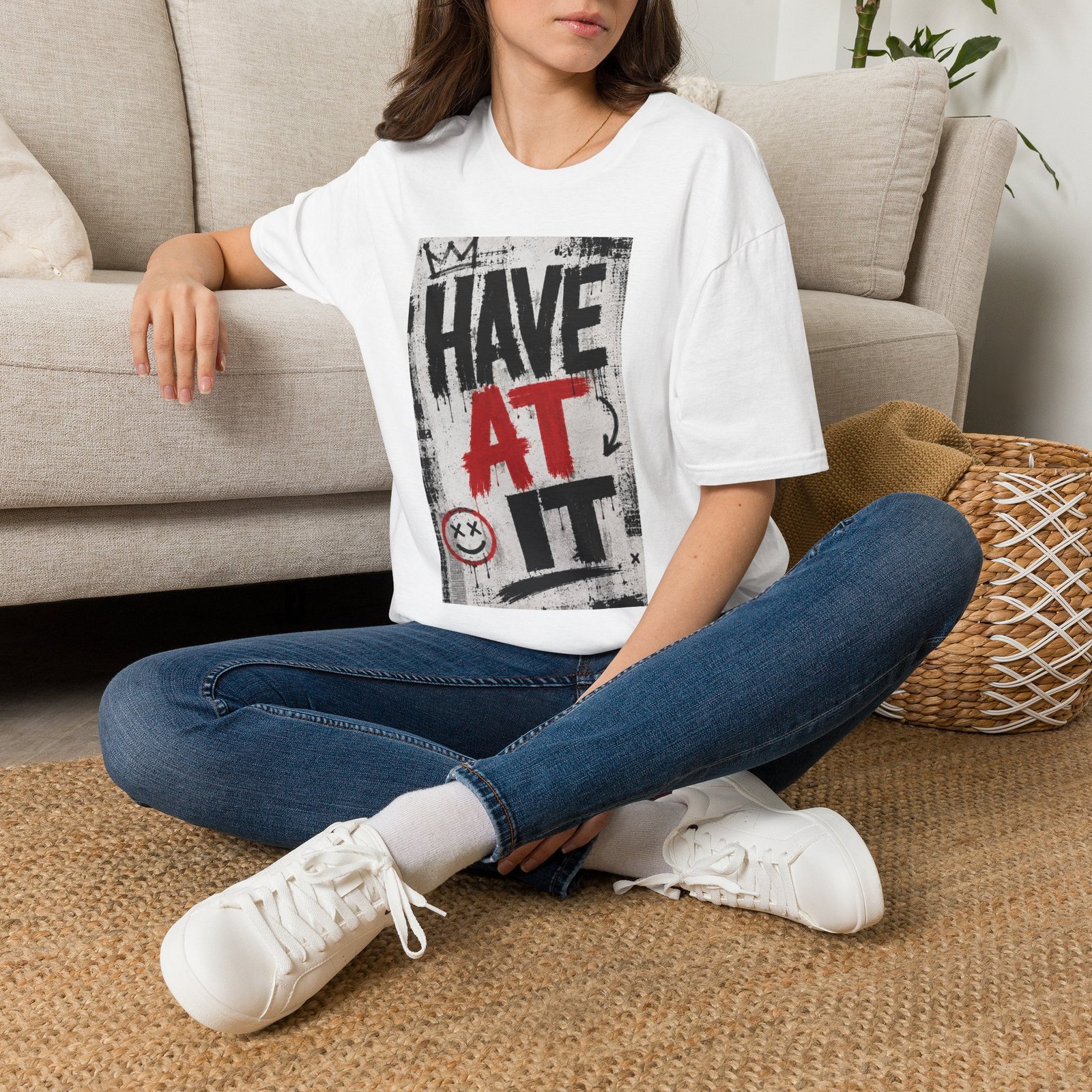 Have At It Graphic T-Shirt | Bold Street Art Typography - Image 2