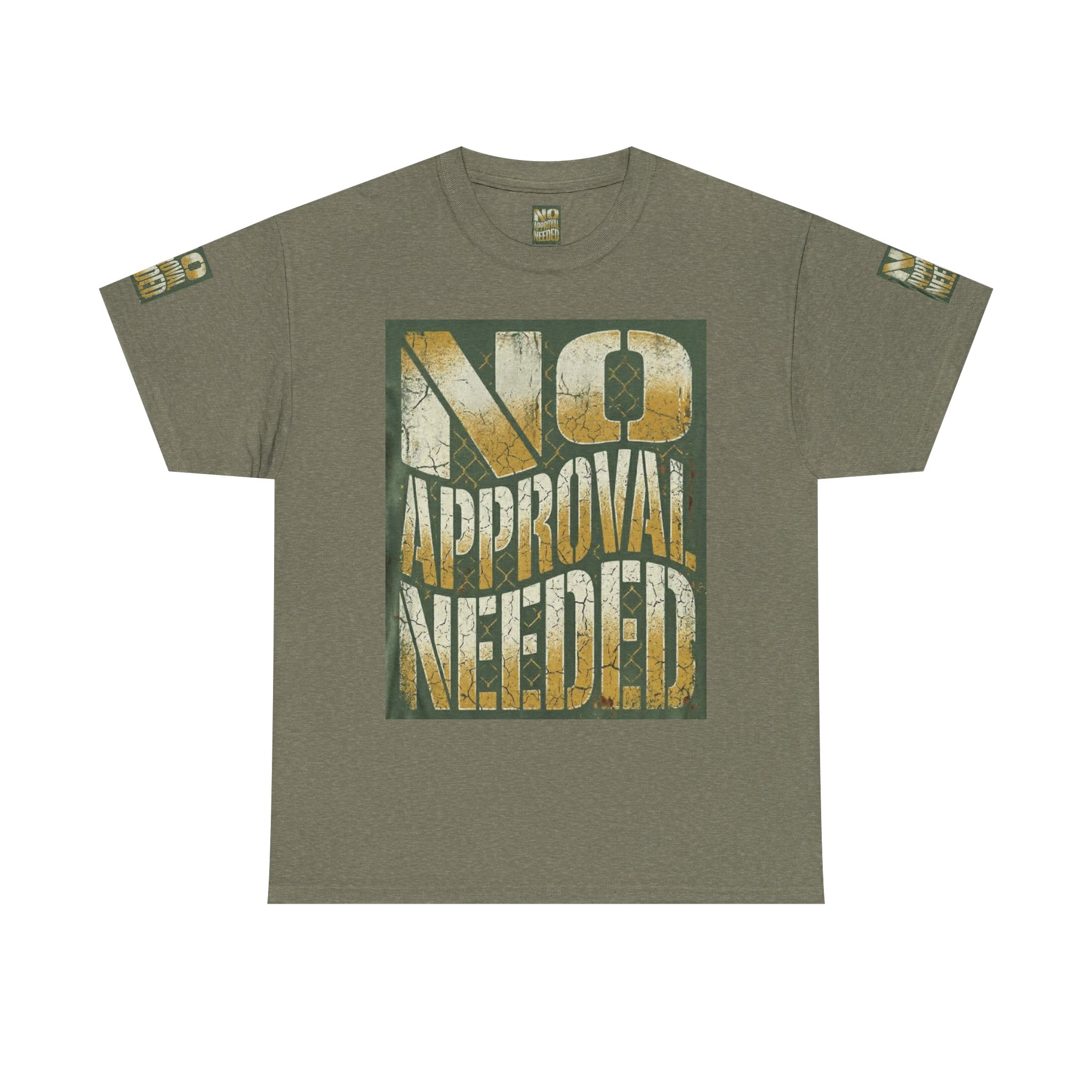 No Approval Needed T-Shirt | Graphic Statement Tee, Bold Distressed Text - Image 25