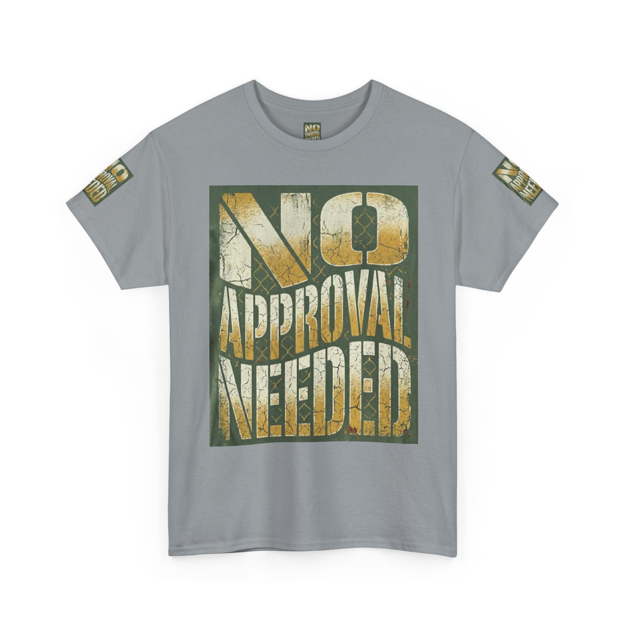 No Approval Needed T-Shirt | Graphic Statement Tee, Bold Distressed Text - Image 31