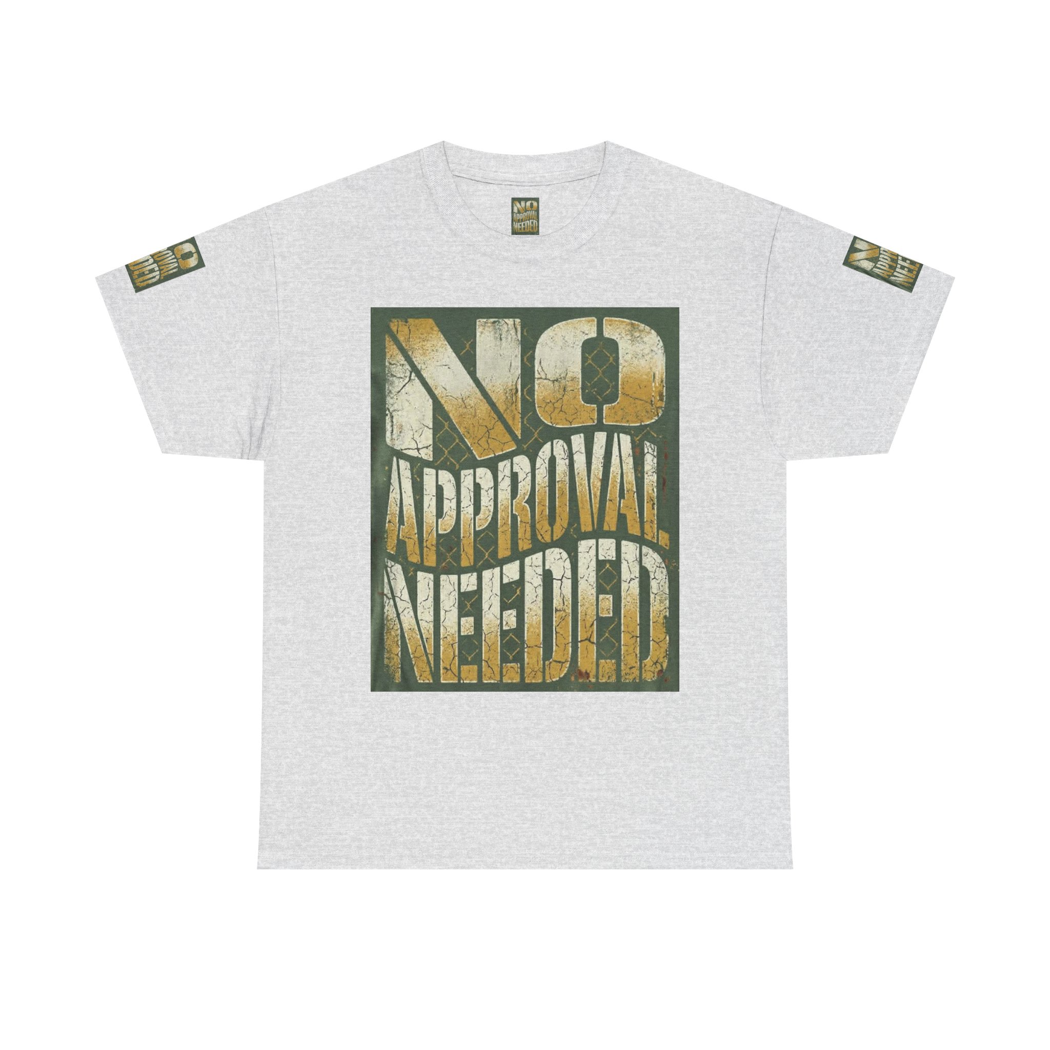 No Approval Needed T-Shirt | Graphic Statement Tee, Bold Distressed Text - Image 5