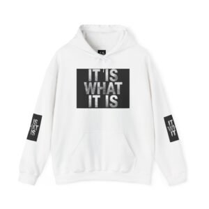 It Is What It Is Hoodie | Text Graphic Sweatshirt, Minimal Black White Typography