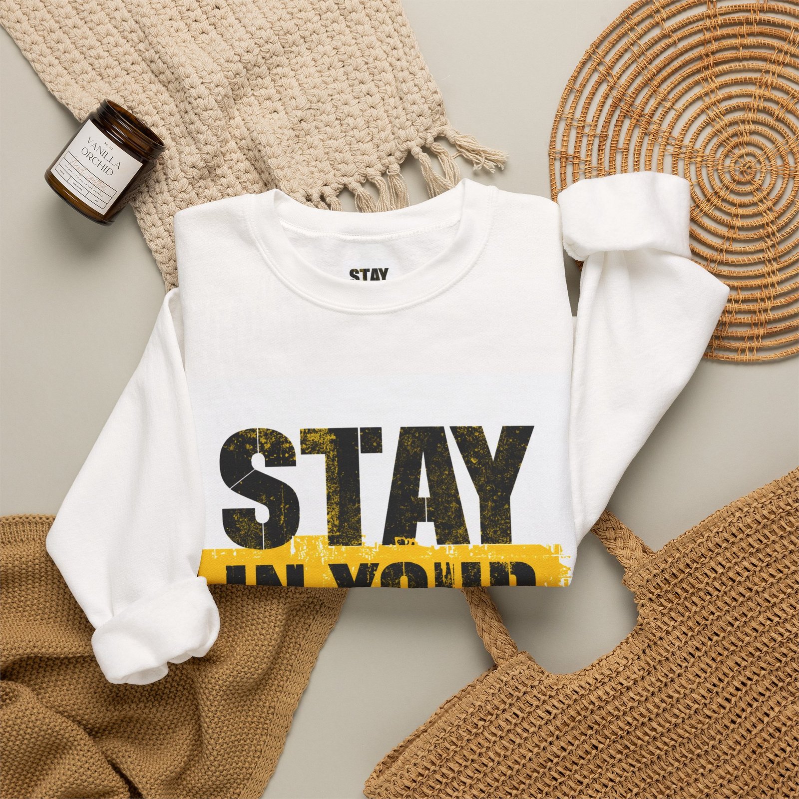 Stay In Your Lane sweatshirt | Crewneck Sweatshirt, Motivational Typography - Image 4