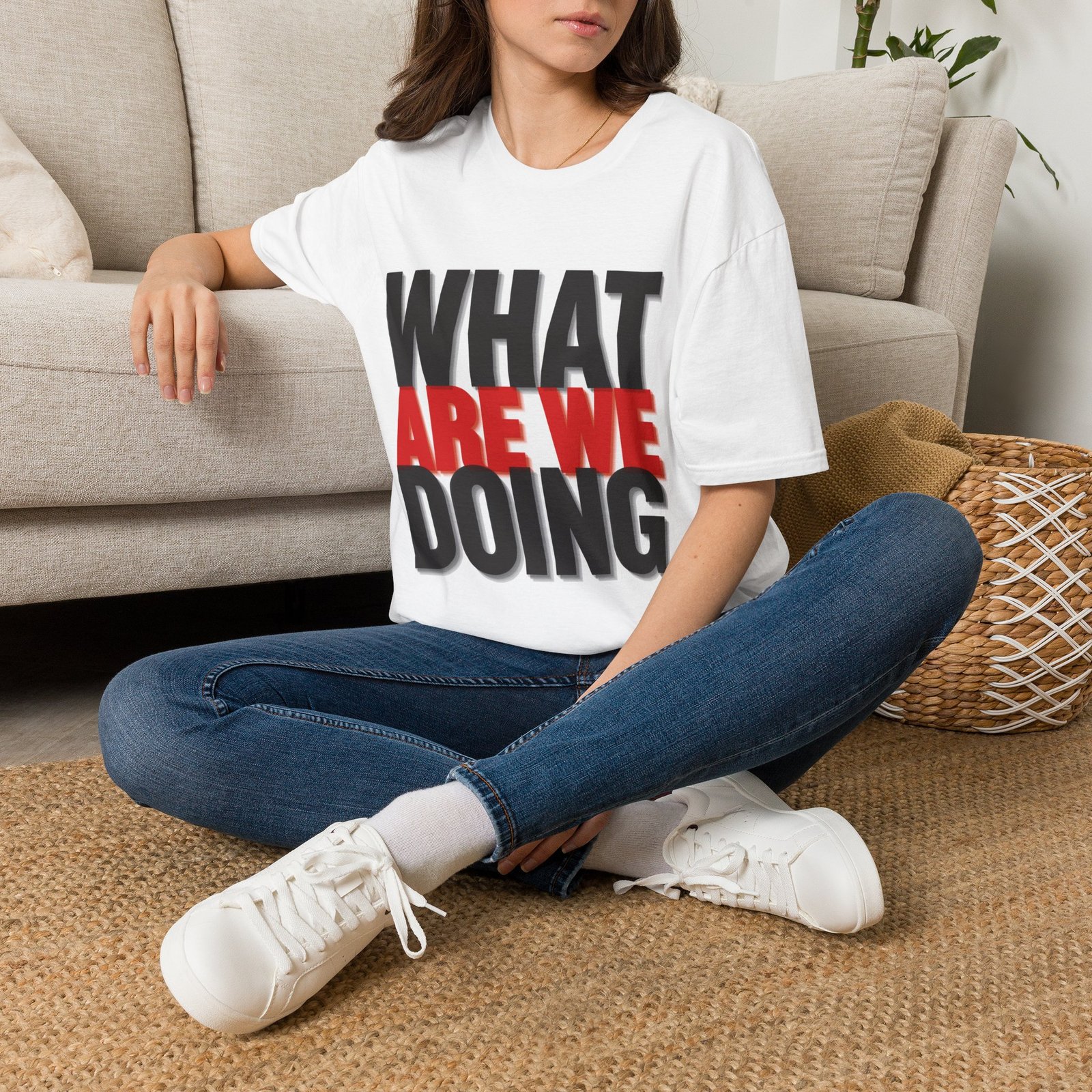 What Are We Doing T-Shirt | Bold Text Graphic Tee - Image 2