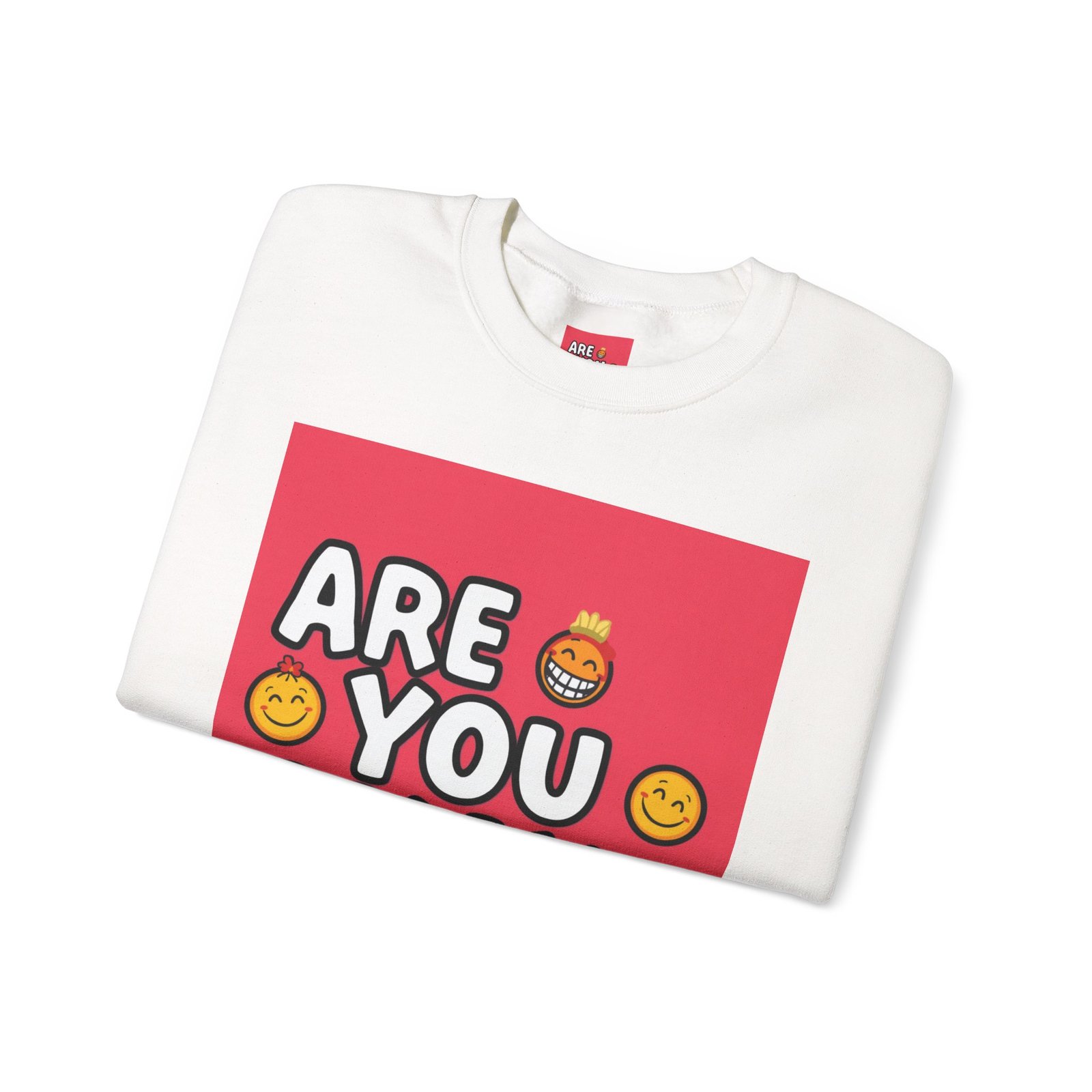 Are You Okay? Crewneck Sweatshirt | Retro Emoji Graphic - Image 3