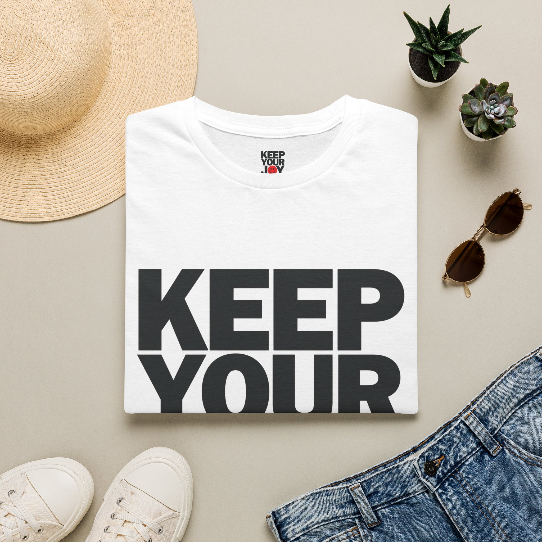 Keep Your Joy T-Shirt | Bold Typography, Smiley Face