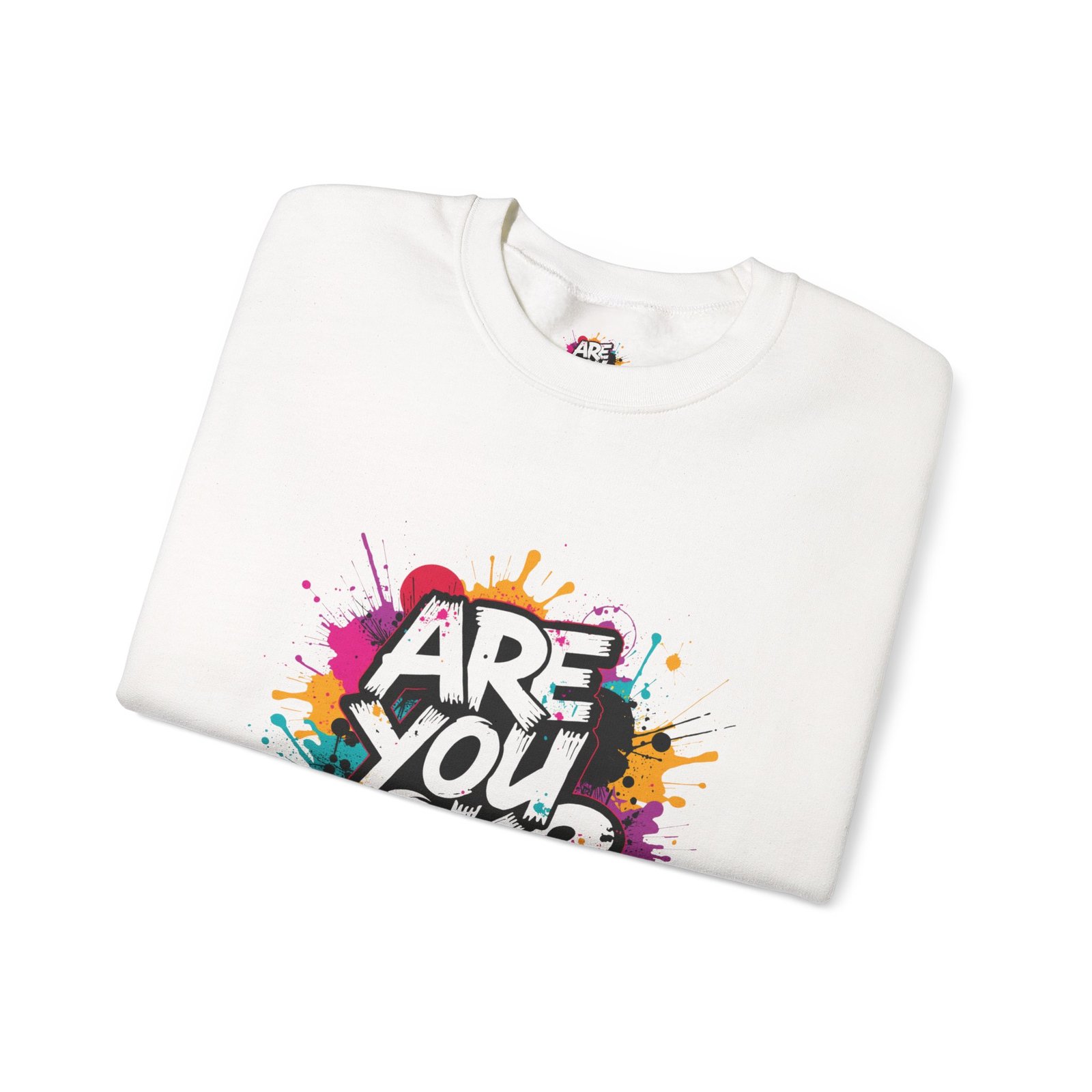 Are You OK? Sweatshirt | Graffiti Paint Splash Crewneck - Image 3