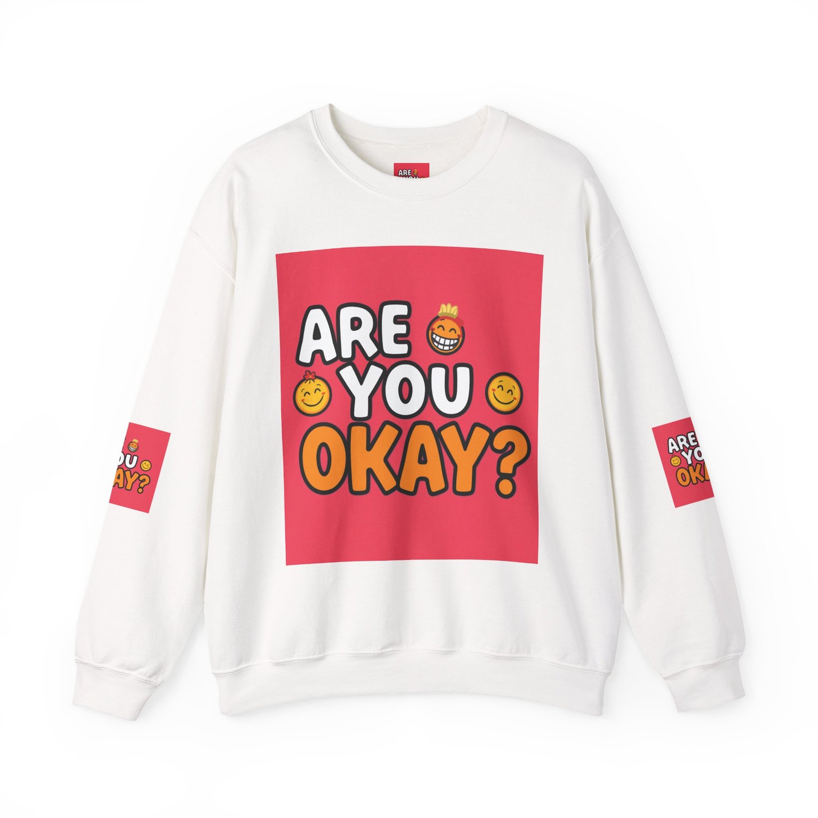 Are You Okay? Crewneck Sweatshirt | Retro Emoji Graphic