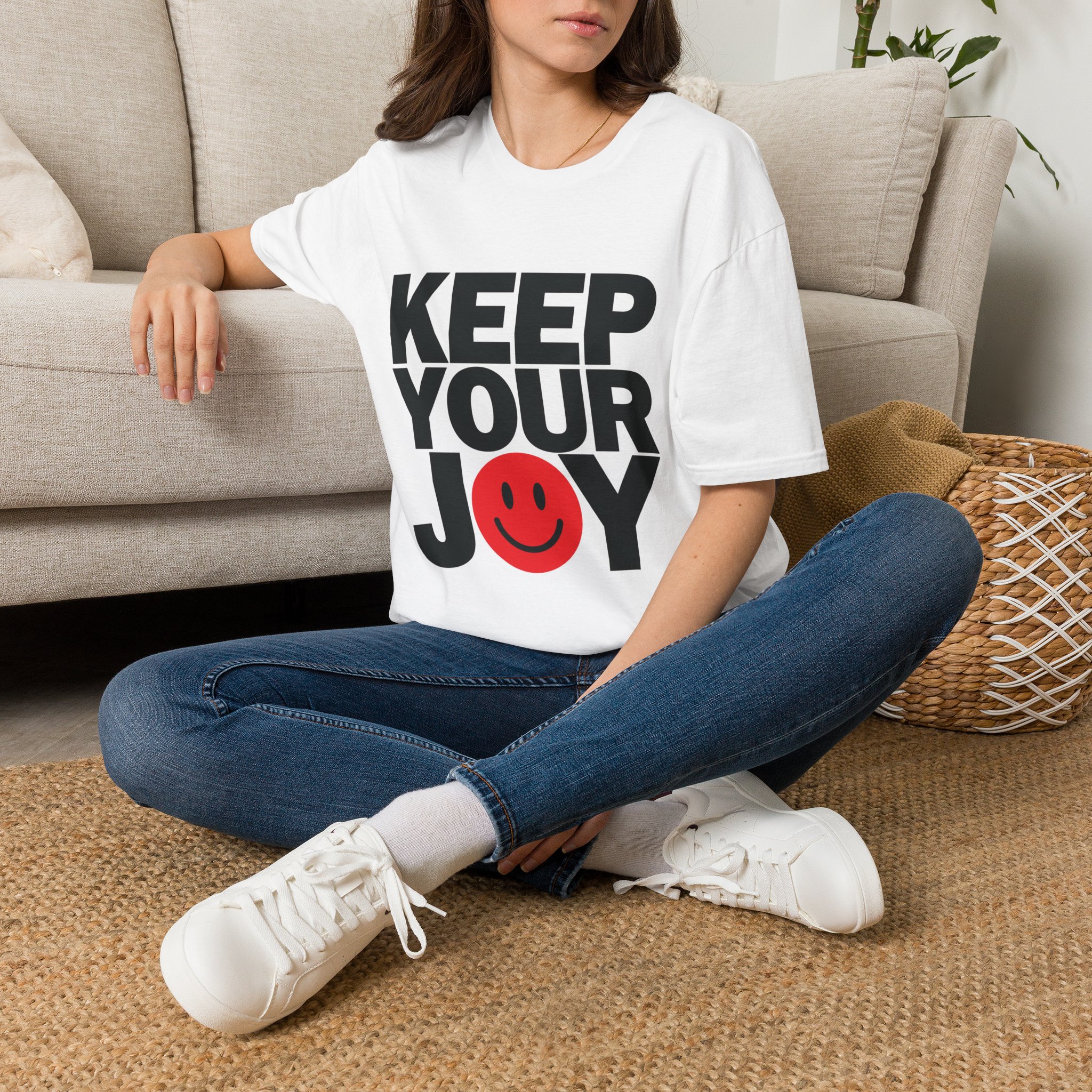 Keep Your Joy T-Shirt | Bold Typography, Smiley Face - Image 2