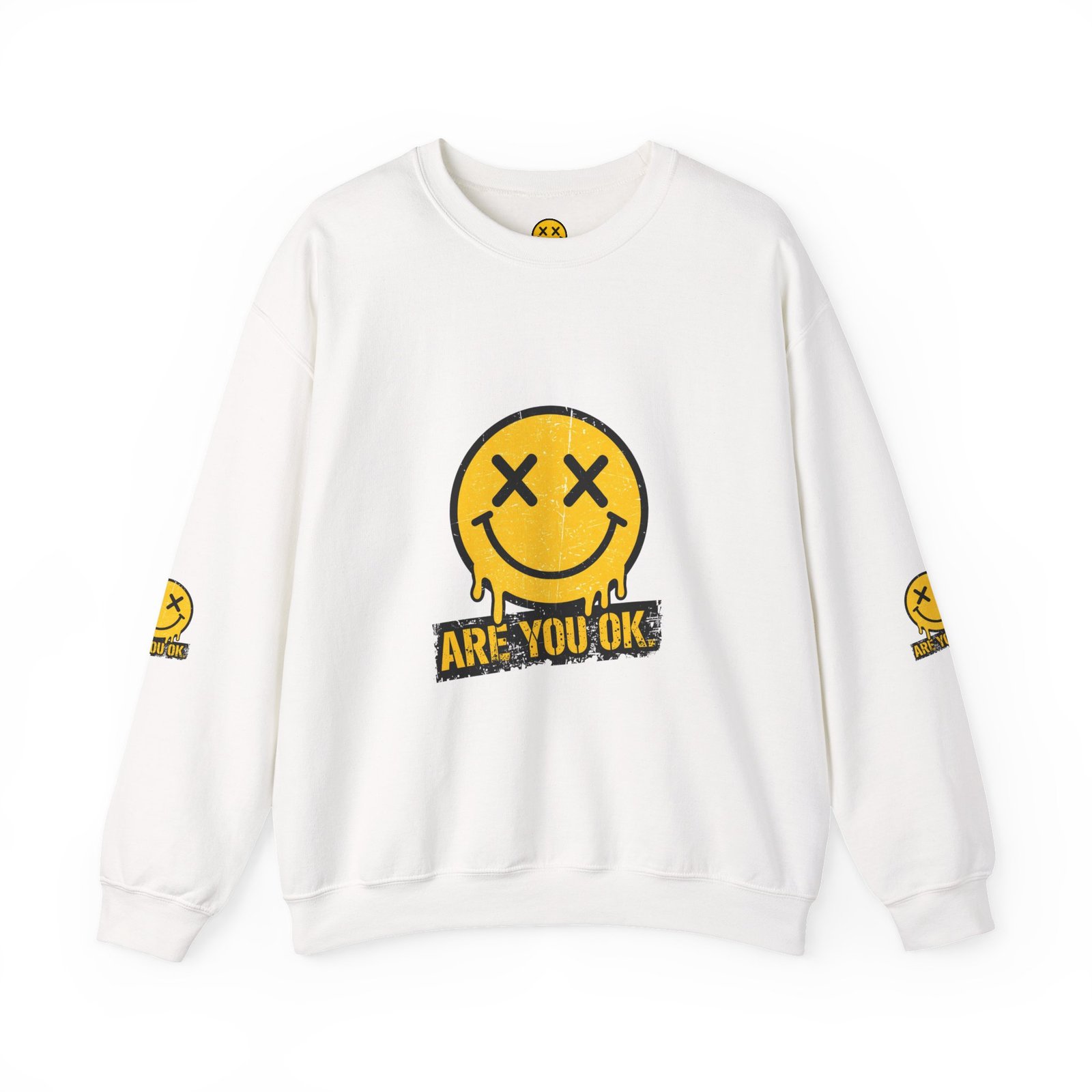 Melting Smiley Face ARE YOU OK sweatshirt | Graphic Streetwear Crewneck